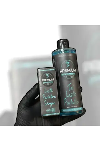 Premium 400 ML Lastik Jeli & Parlatma Süngeri